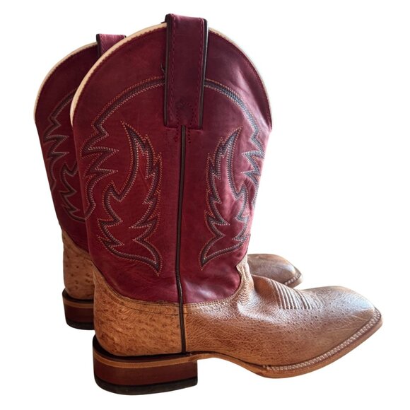 Justin Ostrich Cowboy Boots Men’s 10 D – JE811 Genuine Leather Western Exotic - Picture 6 of 10